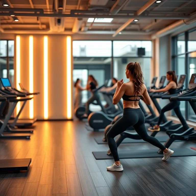 A dynamic, empowered female figure mid-motion, rendered with glowing, ethereal cybernetic lines against an abstract, dark, futuristic cityscape bathed in electric blue and neon magenta light. Her form is strong and confident, an energetic artistic representation.